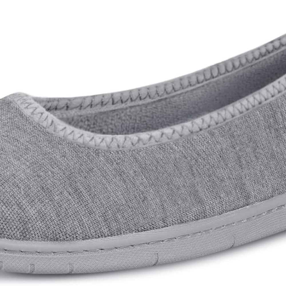 Women's Memory Foam Slippers Non-Slip House Shoes Indoor Outdoor Grey 8